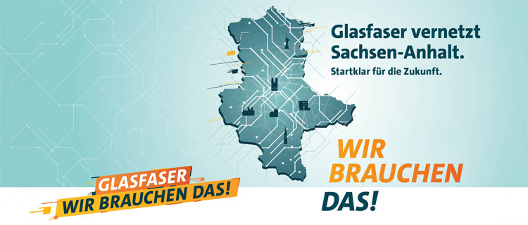 Glasfaserkampagne - Glasfaser vernetzt Sachsen-Anhalt - Silhoutte des Landes